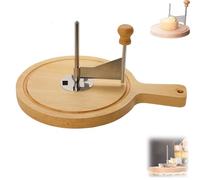 Cheese Curler Flower Maker Wheel Slicer, Cheese Curler Wheel, Handheld Rotary Stainless Cutter Steel Blade & Wooden Base, Professional Artisan Kit for Kitchen, Restaurants (with Handle)