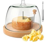 Cheese Curler Wheel, Upgraded Cheese Shaver Wheel, Cheese Scraper, Sharp Blade, Smooth Slicing, Suitable for Making Chocolate & Cheese Roses (Standard, Lid)