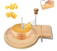 Cheese Curler Wheel with lid and Cheese Cutting, Cheese Curler Flower Maker Wheel Slicer Sharp Blade, Revealing Its Rich Flavor, Wood Base (B)