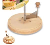 Cheese Curler Wheel with Lid, Cheese Curler Flower Maker Wheel Slicer, Cheeses Shaver Stainless Steel, Curlers Wood Base, for Girolle, Tete De Moine and Chocolate(Without lid)
