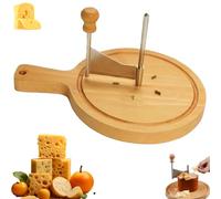 Cheese Curler with Lid, Cheese Curler Flower Maker Wheel Slicer, Wood Base with Punch Tool, Food Grade Stainless Steel, Ease of Use, for Home, Restaurants (#B,Without lid)