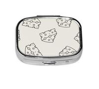 Cheese Doodle Pattern,Meta Pill Box 2 Compartment Medicine Case,Portable Organizer