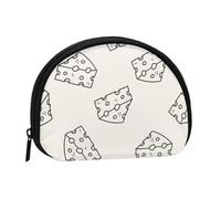 Cheese Doodle PatternSmall Makeup Sanitary Napkin Storage Bag,Women's Cosmetic Coin Purse
