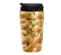 Cheese Elbow Macaroni Coffee Mug Double Wall Travel Tumbler with Lid Tea Cup for Hot/Ice Drinks 250ml