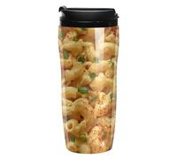 Cheese Elbow Macaroni Coffee Mug Double Wall Travel Tumbler with Lid Tea Cup for Hot/Ice Drinks 350ml