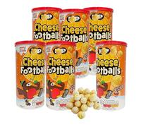 Cheese Footballs Snacks Multipack - Pack of 6x142g Light & Crispy Wafer Balls with a Soft Cheesy Centre Bulk Buy with Topline Card for Pub Snacks, Birthday Party Food or Christmas Stocking Fillers