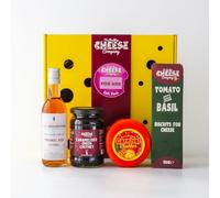 Cheese Gift Box for Her with Rosé. A Delicious Gift Hamper Packed With Cheese, Biscuits, Mini Chutney Jar And Rosé Wine. The Chuckling Cheese Company.
