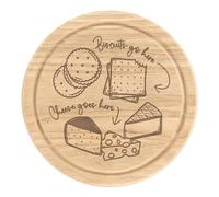 Cheese Goes Here Cheese Board Wooden Chopping Board Meat Serving Board Round 25cm