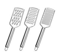 Cheese Grater,3 PCS Handheld Household Graters Stainless Steel Cheese Grater with Handle Multifunctional Kitchen Graters for Chocolate Cheese Carrot Ginger Coconut Nuts
