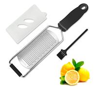 Cheese Grater and Lemon Zester, Ginger Garlic Grater with Wide Stainless Steel Blade, Kitchen Tools and Gadgets for Chocolate, Vegetables, Orange, Citrus, with Protective Cover and Cleaning