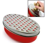 Cheese Grater Citrus Lemon Zester with Food Storage Container & Lid - Perfect for Hard Parmesan Or Soft Cheddar Cheeses, Ginger, Vegetables, Butter, Chocolate & Nutmeg (Red)