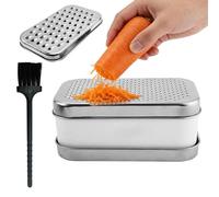 Cheese Grater - Kitchen Tool with Container and Lid, Grater and Slicer Set for Fruit, Potato, Ginger, Carrots | for Fruit, Onion, Potato, Ginger, Cucumber, Carrot