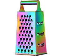 Cheese Grater, Stainless Steel Box Grater with 4 Sides, 9.3 Inch Height Vegetable Slicer with Handle, Portable Graters for Kitchen, Cheese, Vegetables, Potatoes, Ginger, Colorful