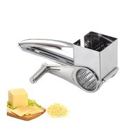 Cheese Grater Stainless Steel - Compact Cheese Grater with Crank for Kitchen | Rotary Cheese Grater Rotary Cheese Grater with Handle | Rotating Cheese Grater Cutter Manual Rotating