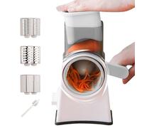 Cheese Grater - Vegetable Slicer - Drum | ABS PP Stainless Steel Rotary Round Drum Grater Chopper | 25cm Kitchen Vegetable Shredder for Crackers, Fruits and Nuts, Ideal for Home Kitchen