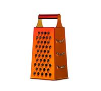 Cheese Grater Vegetable Slicer Stainless Steel with 4 Sides, 9.2 Inches Height Large Box Grater Best for Shredded Parmesan Cheese, Vegetables, Ginger and Fruits-Red