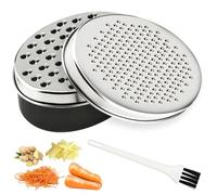 Cheese Grater with Container and Lid Stainless Steel Coarse Fine Grinding Graters for Kitchen Cheese Shredder Vegetable Chopper for Ginger Butter Chocolate Garlic Lemon Carrots Onion Potato XMAS Gifts