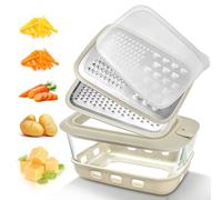 Cheese Grater with Container,Glass Food Storage Box with Silicone Sleeves,for Hard Parmesan,Soft Cheddar Cheeses,Vegetables,Chocolate,for Microwave, Dishwasher, Oven(1380ml,46oz)