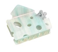 Cheese Hair Clip with Mouse Cute Cartoon Claw Clip Acetate Delicate Hair Accessories Novelty Mouse House Hair Clip (Pale Blue)