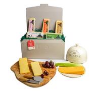 Cheese Hamper Gift Set | Includes Five Individually Wrapped Gourmet Cheeses| Luxury Cheese Hamper, Gourmet Gift Set | Cheese Selection Box. The Perfect Luxury Hamper Box | Food Gifts