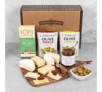 Cheese Hamper Gift Set Luxury Food Gift | Artisan Cheese with Olives, Chutney and Crackers
