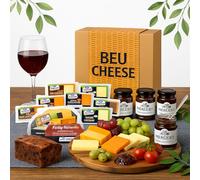 Cheese Hampers Gift Set - 20x Ilchester Cheeses Selection, 3x Jam, Fruitcake & Card - Cheeseboard Gift Set, Birthday Hamper for Men, Cheese Selection Box, Christmas Hampers for Men & Women