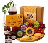 Cheese Hampers Gift Set - 3x Cheeses Truckle Selection, Chutney and Crackers Gift Set & Card - Cheeseboard Gift Set, Christmas Hampers, Cheese Selection Box, Food Gifts for Men & Women