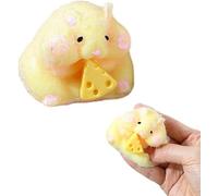 Cheese Hamster Squeeze Toys, 2024 New Hamster Shaped Fidget Squeeze Toys, Super Soft Silicone Hamster Pinch Toy, Fidget Squeeze Toy Adorable For Kids & Adults