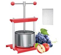 Cheese Herb Fruit Crusher,2L/3L/6L Manual Press with Filter Bag,Juice Maker Vegetable Press Apple Grape Crusher,T-Handle & Stainless Steel Barrels,for Juice, Wine,Olive Oil