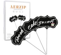Cheese Labels Markers for Charcuterie Board Cupcake Toppers Appetizer Signs, Buffet Label Food Tags Blank with Heart-Shaped Steel Picks for Birthday Wedding Party Decor (Black 40PCS)
