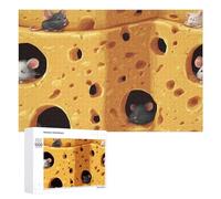 Cheese Lovers Food Rat Jigsaw Puzzles for Adult Family Activities Games Home Decor Puzzle 1000 PCS