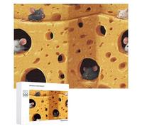 Cheese Lovers Food Rat Jigsaw Puzzles for Adult Family Activities Games Home Decor Puzzle 500 PCS