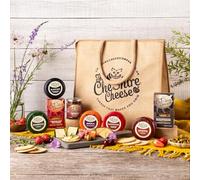 Cheese Lovers Picnic Hamper Gift - Includes Five Waxed Cheddar Truckles, Biscuits & Chutney in a Cheshire Cheese Company Jute Coolbag