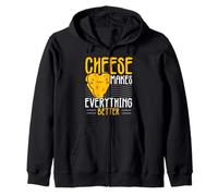 Cheese Makes Everything Better Cheesy Cheese Lover Foodie Zip Hoodie
