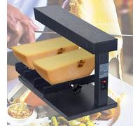 Cheese Melter Commercial Electric Raclette Machine 650W Grill Melte 2 Pieces of Tiltable Adjustable Wheel Multi-Function Rapid Heating