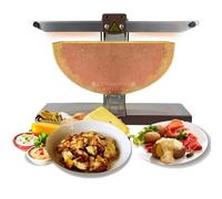 Cheese Melter Raclette Grill Commercial Electric Machine for Wheel Multi-Function Adjustable Angle Stainless Steel 900W Rapid Heating for Resaurant Kitchen