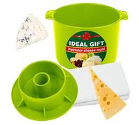 Cheese Mold for Cheese Making Cheese with Follower 1/2 gal Green - Cheesemaking Supplies - Cheese Form Mold - Cheese Making Basket - Molde Para Queso Casero - Cheese Press Mold - Maker Mold Cheese