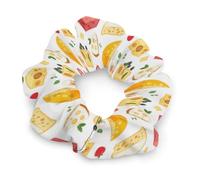 Cheese Pattern Trendy Scrunchies Hair for Women Classic Elastic Thick Ponytail Holders Hair Bands