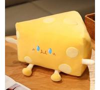 Cheese Plush Pillow ,Funny Food Bread Cheese Stuffed Toys Soft Toast Sofa Pillow, Kawaii Room Decor Holiday Birthday for Kids Boys Girls