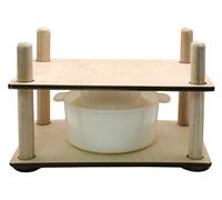 Cheese Press for Cheese Making 12 in - Cheesemaking Kit with Wooden Cheese Press and 1 Cheese Mold 1.2 L - Сheese Press for Home Cheese Making Wooden Guides Pressure up to 50 Pounds