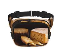 cheese Printed multifunctional waist bag, unisex trendy messenger bag, travel sports storage bag
