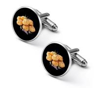 Cheese Puffs Personalized Cufflinks for Men Classic Business Wedding Shirt Cuff Links Gifts 0.7" 0.8"