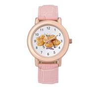 Cheese Puffs Women's Custom Watch Fashion Soft Strap Wristwatches Gifts for Birthdays Valentine's Day
