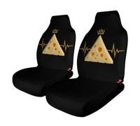 Cheese Queen Heartbeat Car Seat Cover Front Seat Protector 2PCS | Automotive Seat Covers,Universal Fit,Interior Car Accessories,Car Seat Protector,for Most Cars