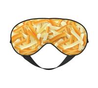 Cheese Rice Cake Strips Eye Mask Sleep Mask Cover for Sleeping with Adjustable Strap Blackout Eye Blinder Pads for Travel