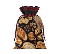 Cheese Sandwiches Color Blocked Linen Drawstring Gift Bag, Reusable Gift Bag