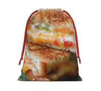 Cheese Sandwiches Print Gift Drawstring Bag Holiday Party Wedding Birthdays Wrapping Seasonal Celebrations