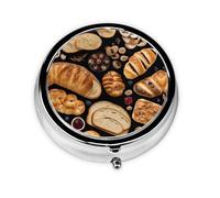 Cheese Sandwiches Print Personalised Portable Pillbox with,Mini Pillbox Compact and Convenient Pill Organiser for Storing and Organising Pills