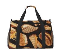 Cheese Sandwiches Travel Duffel Bag for Women Men,Print Polyester Tote Hand Luggage Bag with Shoulder Strap