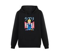 Cheese Scheme Android C 18 Red Ribbon Army Cyborg Harajuku Streetwear Hoody Unisex Ptinted Hoodies Long Sleeve Men's Hooded with Pocket Black XXL